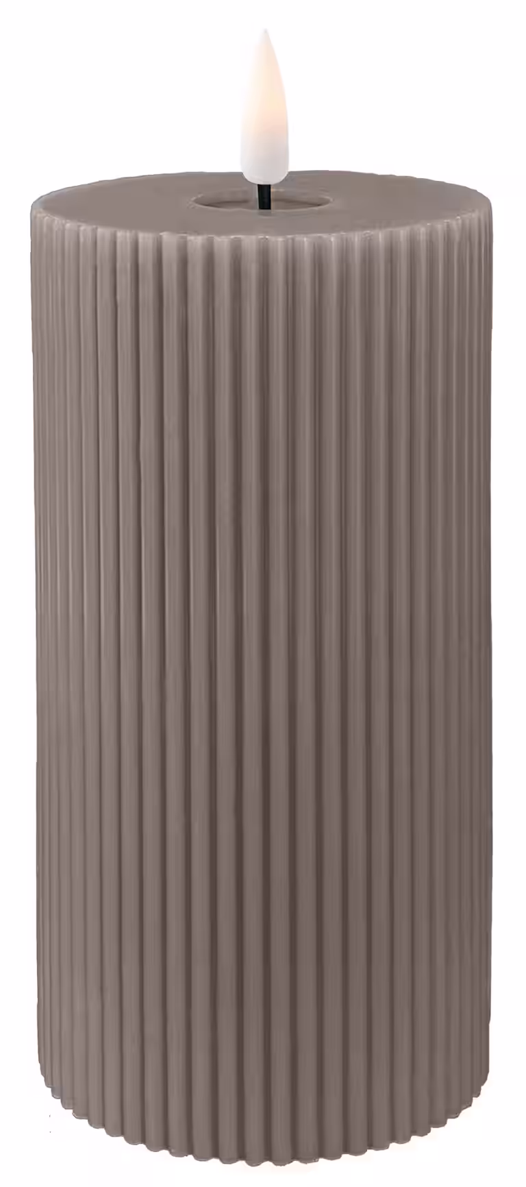 LED pillar candle H15 warm grey